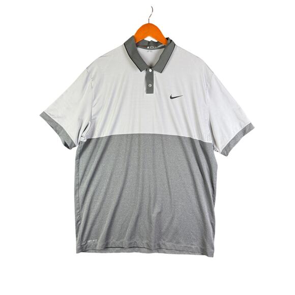 Nike Tiger Woods Collection Performance Tech Golf Polo Shirt Activewear‎ Gray XL - Picture 1 of 10